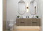 design kitchen, bathroom, and living room interior 3d render